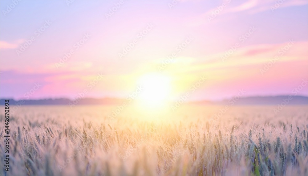 Sunrise over wheat fields rural landscape nature photography serene environment wide angle view tranquility and beauty Sunrise over wheat fields rural landscape nature photography serene environment wide angle view tranquility and beauty