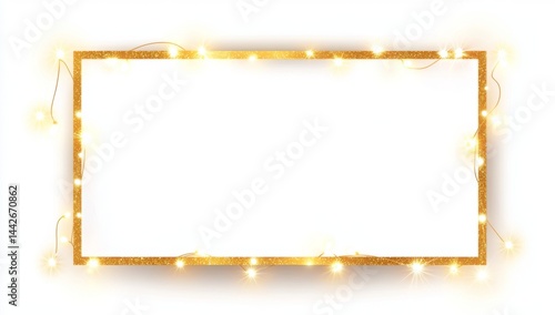 Gold frame with string lights