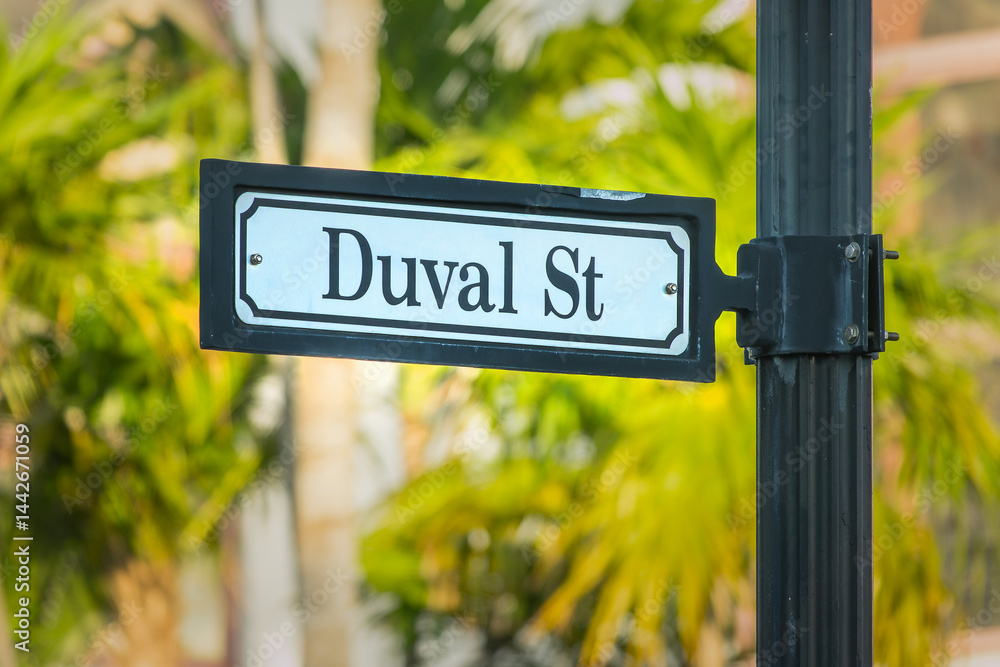 Duval street sign in Key West, Florida