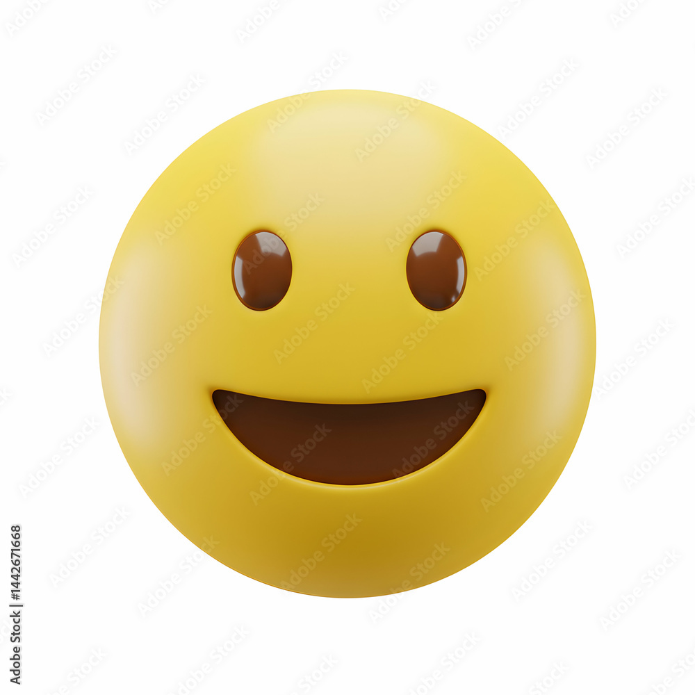 Fototapeta premium Happy Smiley Face Emoji 3D Render