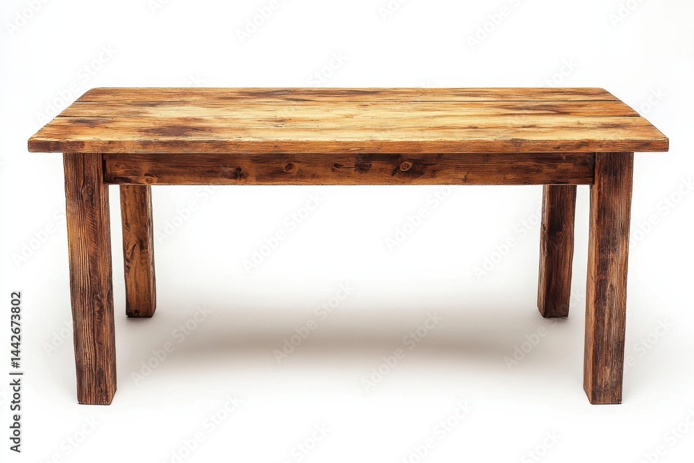 A wooden table on white A wooden table on white