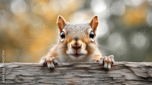 A playful squirrel peeks over a wooden fence, capturing the essence of curiosity and wonder that many associate with the natural world and its captivating inhabitants.