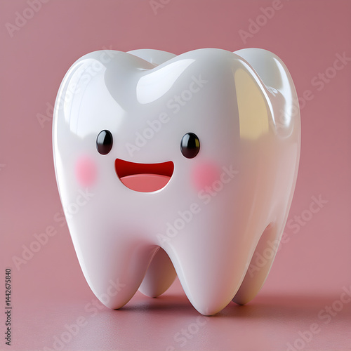 Obraz na płótnie Cute smiling tooth showing importance of oral hygiene w salonie
