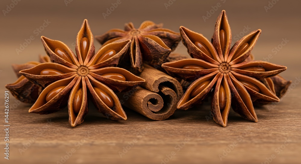 Fototapeta premium Star Anise and Cinnamon Sticks