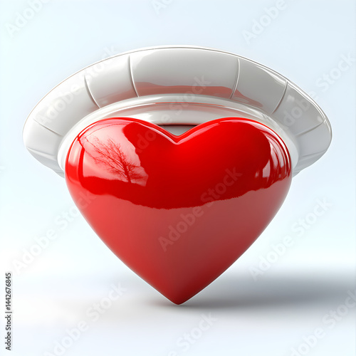 Obraz na płótnie Red heart wearing nurse hat symbolizing healthcare w salonie