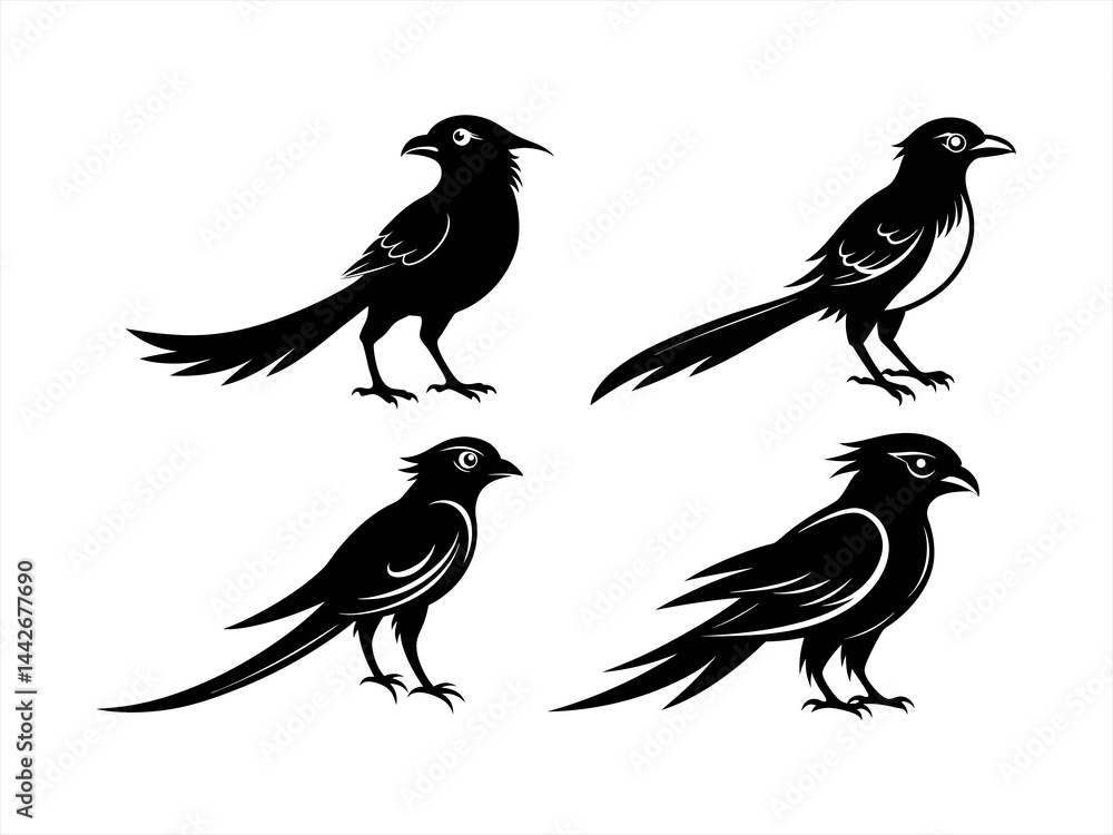 drongo sihouette black vector bundle drongo sihouette black vector bundle