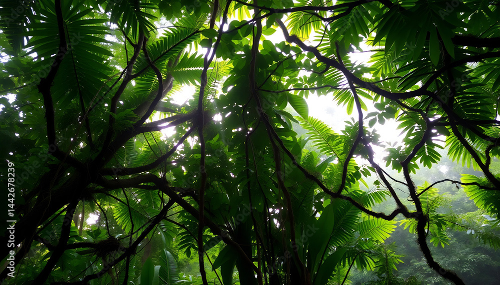 Tropical Rainforest Canopy at Dawn