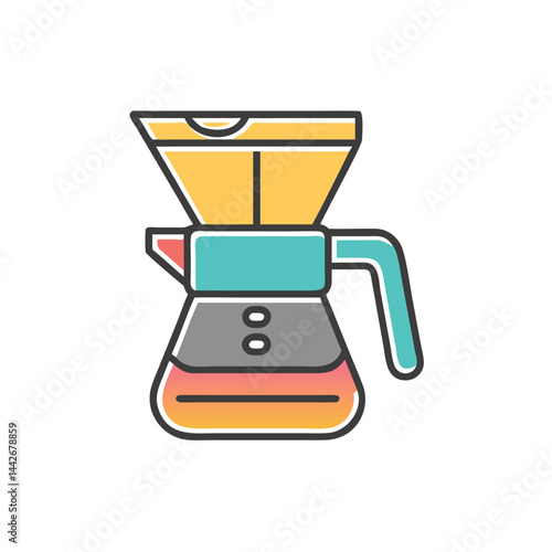 coffee pot on white background for web and graphic design