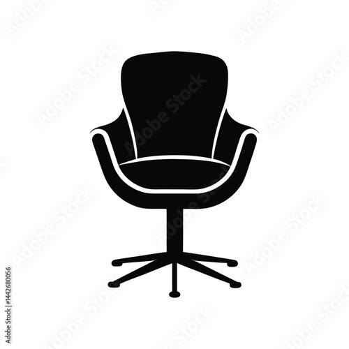 swivel chair silhouette icon on white