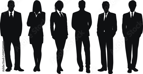 Silhouette of a Diverse Business Team