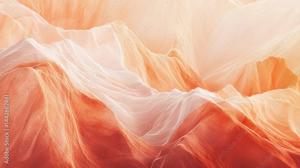 Soft, warm light illuminates abstract mountain ranges. Soft, warm light illuminates abstract mountain ranges.