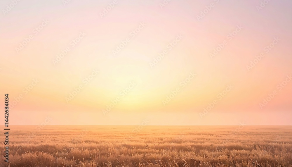 Obraz premium Sunrise over tranquil fields open landscape nature photography serene environment wide-angle perspective beauty of dawn