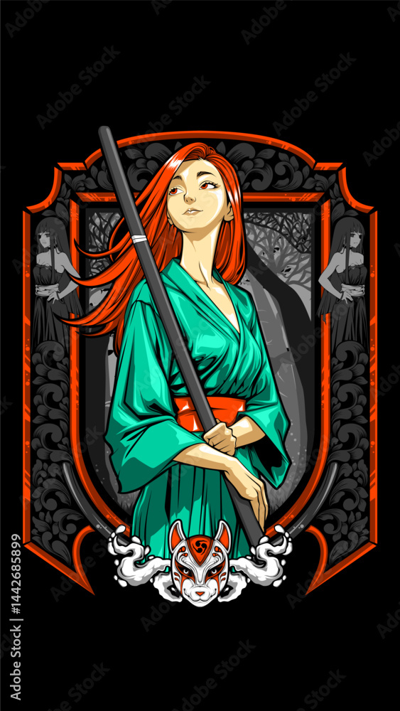 Fototapeta premium samurai girl