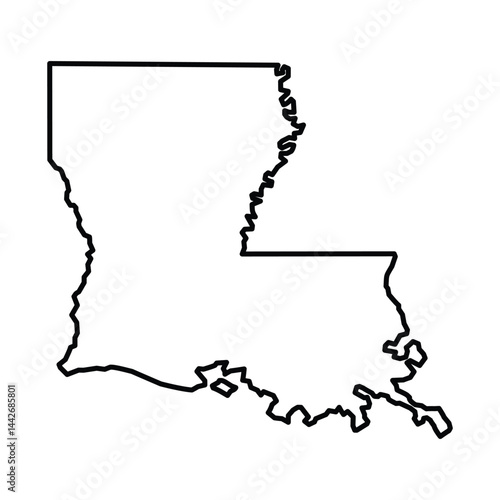 Louisiana State Outline Vector Map