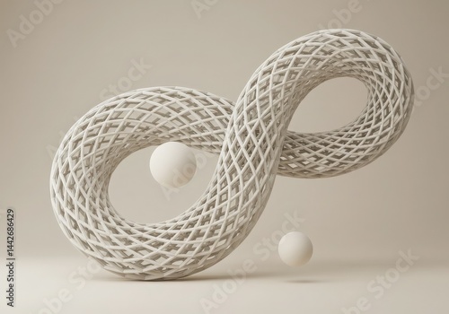 Obraz na płótnie 3D geometric white background shape wave backgrounds curve w salonie