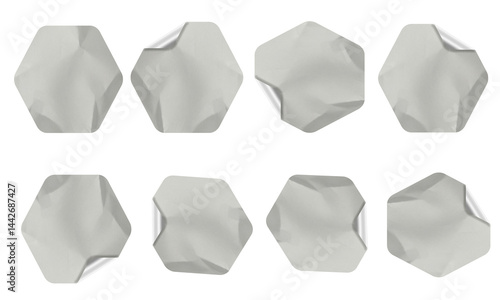 Blank Crumbled Paper Sticker Texture Set