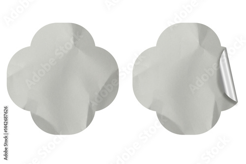 Blank Crumbled Paper Sticker Texture Set