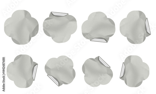 Blank Crumbled Paper Sticker Texture Set