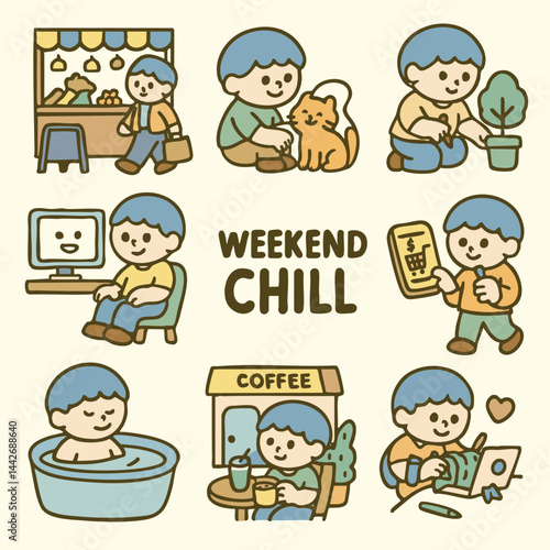 Weekend chill activities include relaxing, gardening, and enjoying coffee with friends