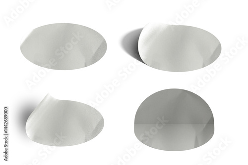 Blank Crumbled Paper Sticker Texture Set