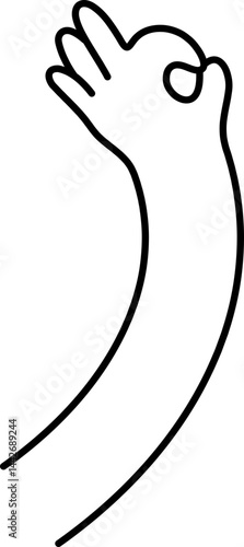 Funky arm with hand okay illustration