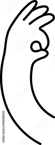 Funky arm with hand okay illustration