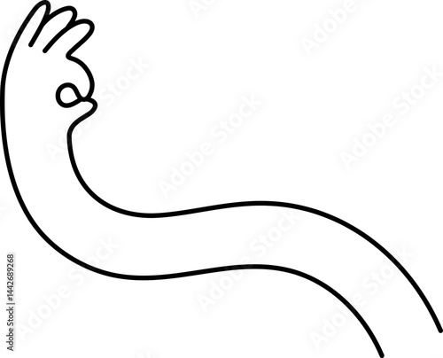 Funky long arm with hand okay illustration