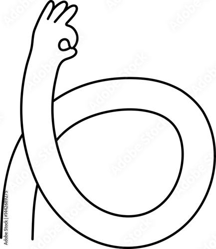 Funky long arm with hand okay illustration