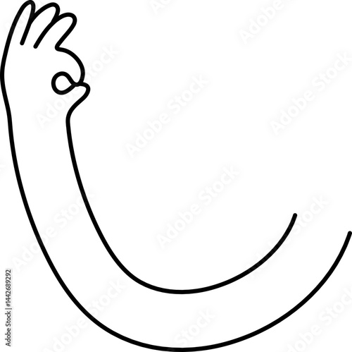 Funky long arm with hand okay illustration
