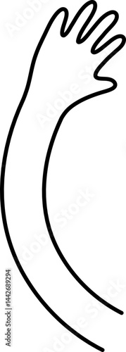 Funky long arm with hand illustration