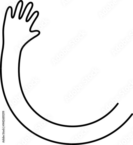 Funky long arm with hand illustration