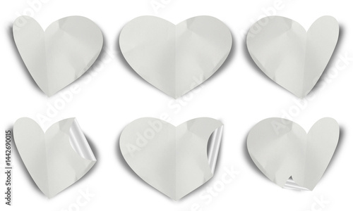 Blank Crumbled Paper Sticker Texture Set