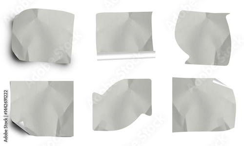 Blank Crumbled Paper Sticker Texture Set