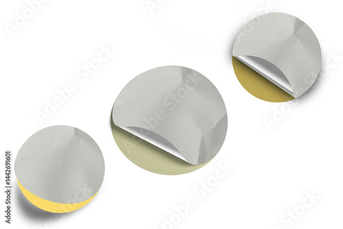 Blank Crumbled Paper Sticker Texture Set