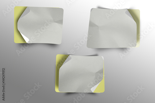 Blank Crumbled Paper Sticker Texture Set