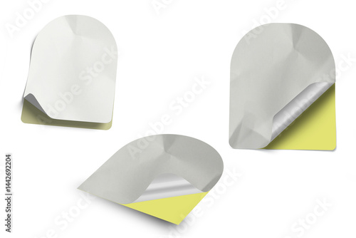 Blank Crumbled Paper Sticker Texture Set