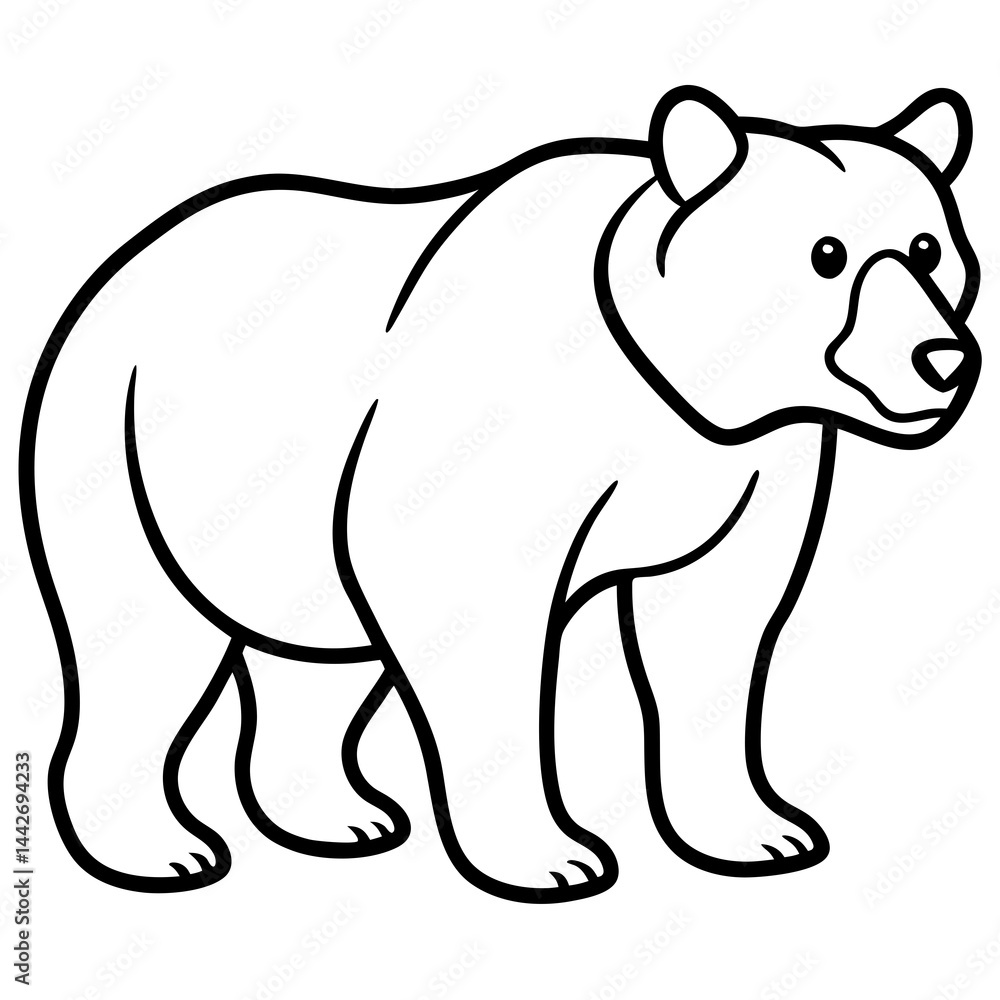 Fototapeta premium Geometric Bear Line Drawing