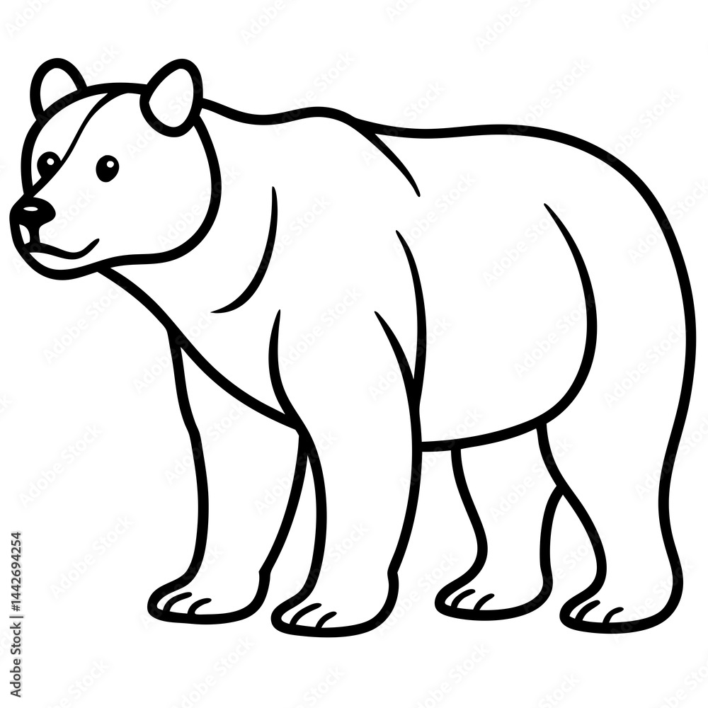 Fototapeta premium Geometric Bear Line Drawing