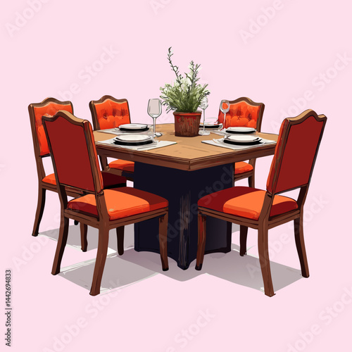 a Dining table in the 70s