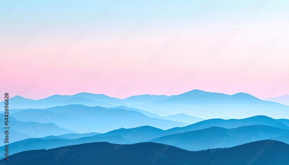 Fototapeta premium Serene mountain landscape at dusk nature photography scenic viewpoint tranquil environment soft color palette