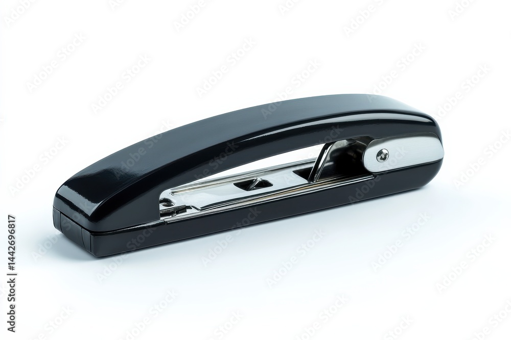 A black metal office stapler A black metal office stapler
