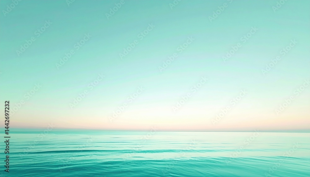 Obraz premium Calm ocean horizon scene tranquil seaside digital artwork serene environment wide-angle view peaceful concept