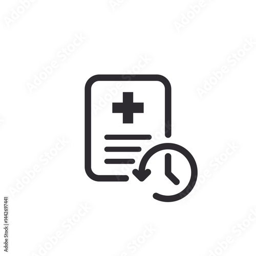 Medical card. File history. Medical history. Medical insurance. Document history. Profile icon. Reloading data. Countdown time. Database. Medical record. Update icon. Care note. Recover file. Id card
