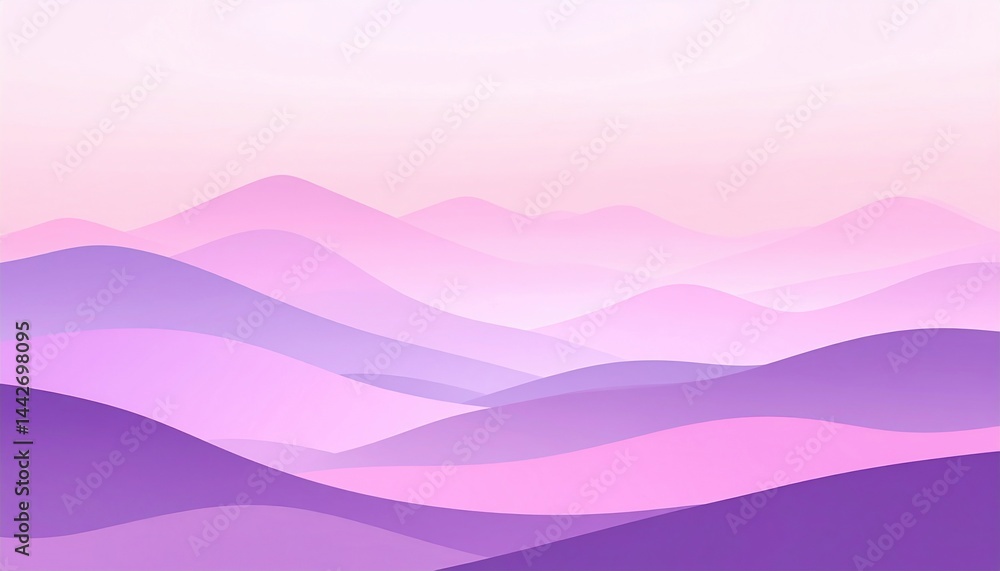 Serene mountain landscape with gradients of purple tranquil environment digital art aesthetic viewpoint Serene mountain landscape with gradients of purple tranquil environment digital art aesthetic viewpoint