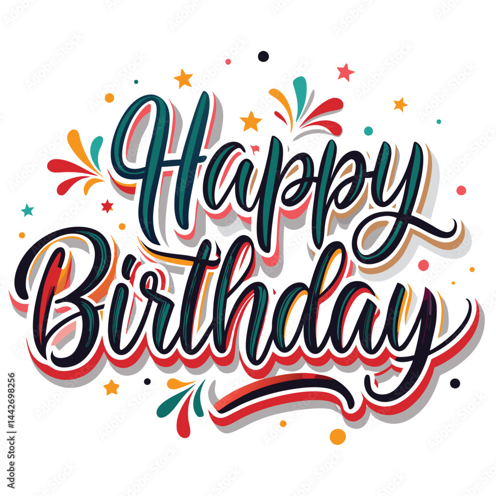 Fototapeta premium Colorful Happy Birthday Greeting (1)