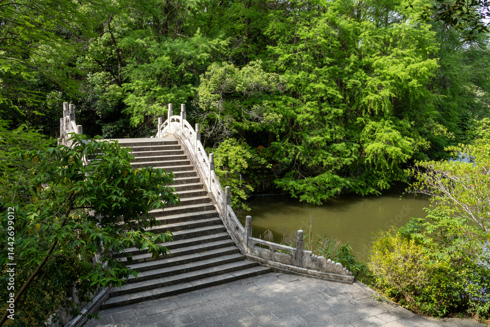 Beautiful view of Xianhu Botanical Garden in Shenzhen, China