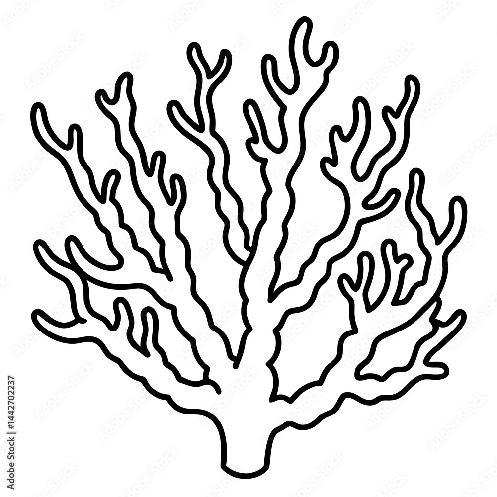 Single Line Coral Design Single Line Coral Design