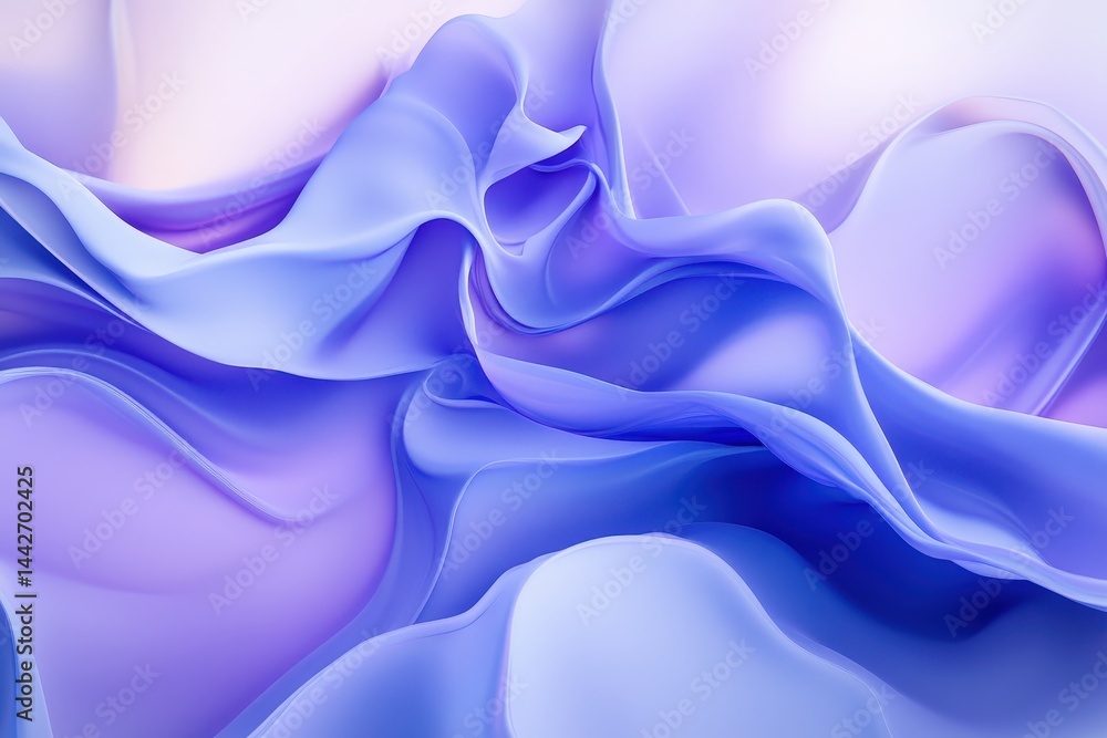 Obraz premium Delicate flowing fabric, shifting shades of blue and purple.