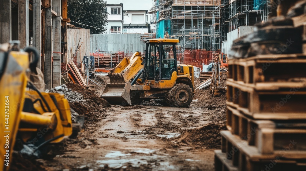 Messy construction area with no visible safety precautions Messy construction area with no visible safety precautions