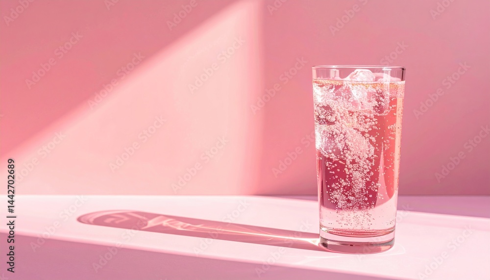 Refreshing beverage experience indoor setting drink photography pink hues close-up view aesthetic appeal Refreshing beverage experience indoor setting drink photography pink hues close-up view aesthetic appeal